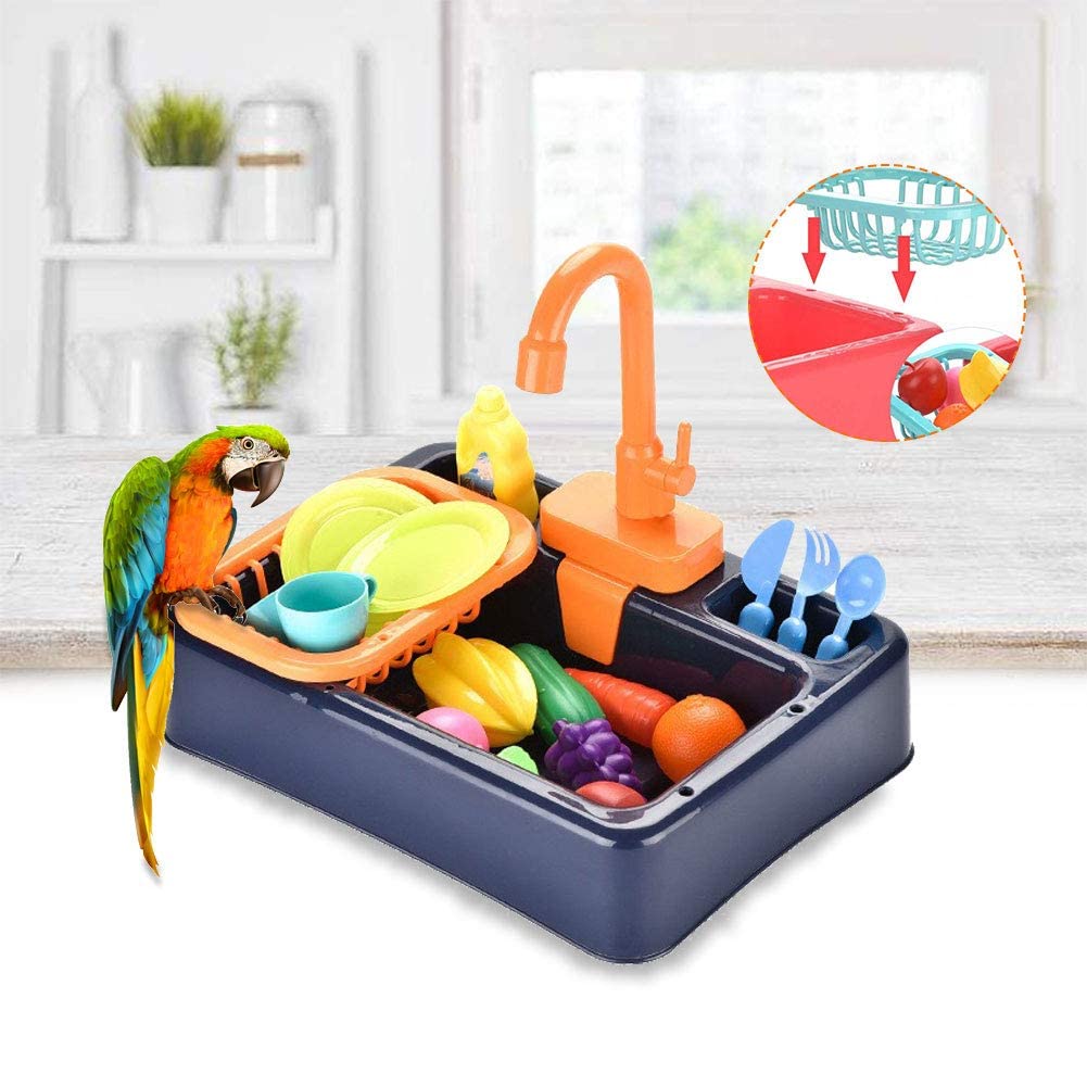 TERRIFI Kitchen Sink Toys, Educational Kitchen Toys, for Toddlers Boys Girls, Can be Used as Pet Parrots Bathtub Parrot Bath Tub