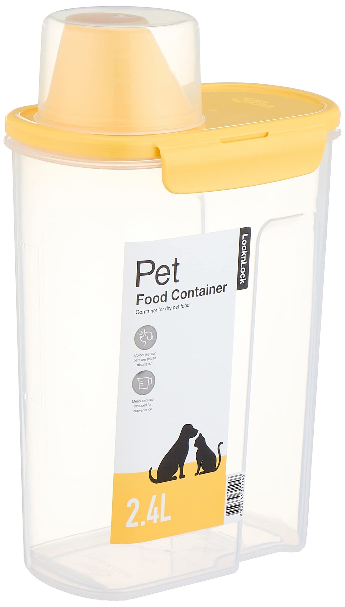 LocknLock Dry Pet Food Container w/Measuring Cup - 2.4L