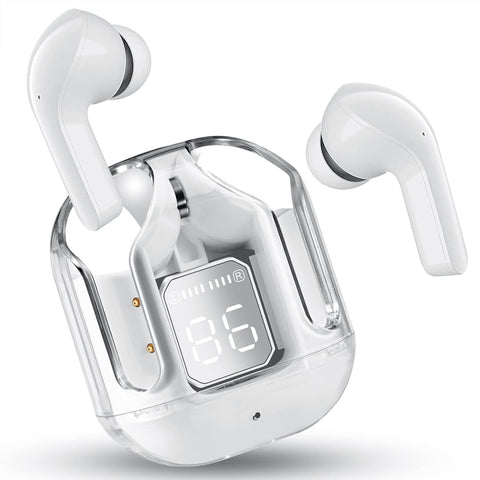 OMIRE Transparent Bluetooth Earphones, 5.3 Wireless Microphone, In-Ear Noise Reduction, Sports Earphones for Music and Videos