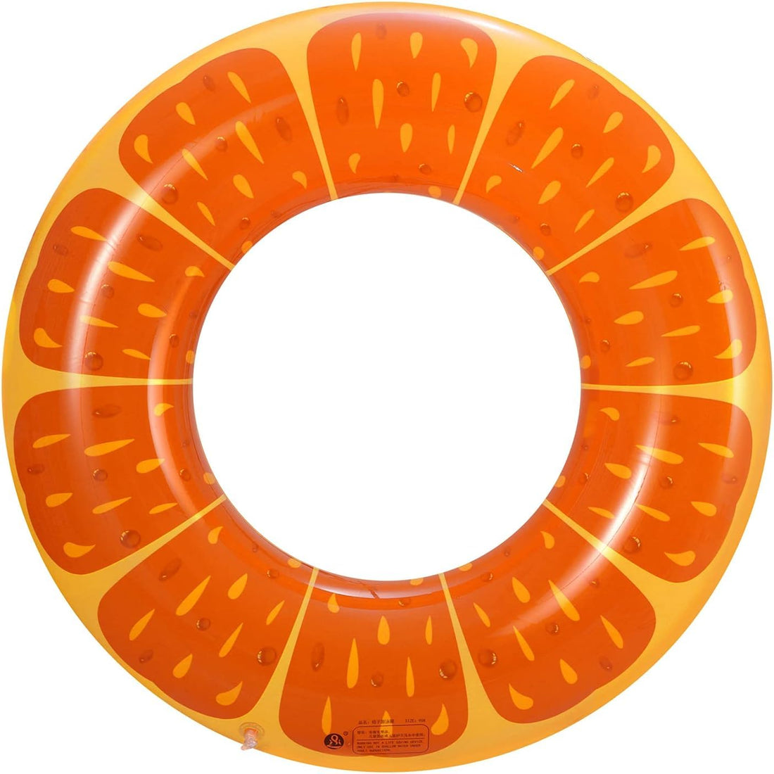 Inflatable Orange Pool Float, Swimming Ring, Summer Water Tube. Summer Vacation Pool Sea.