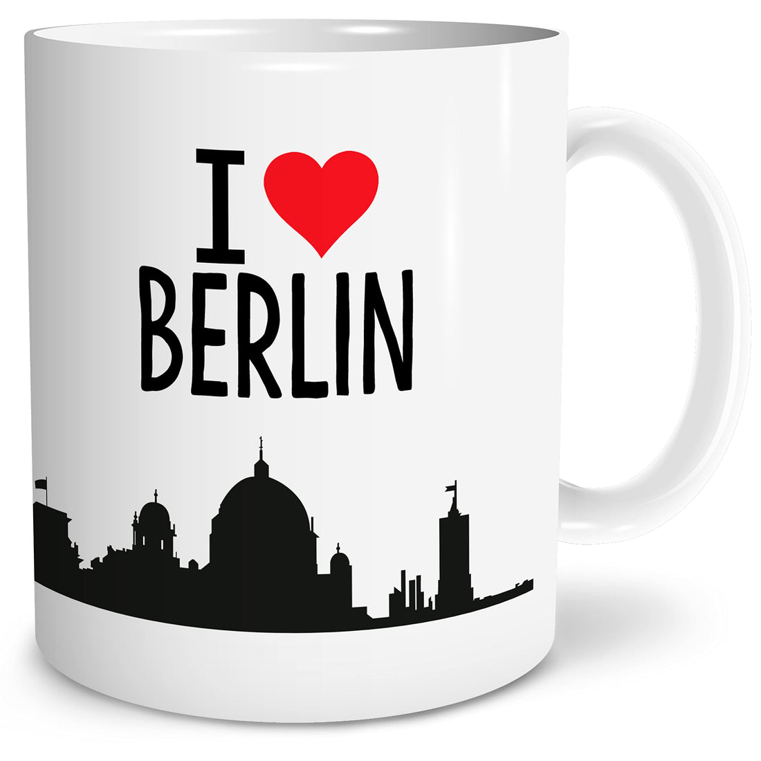 I love Berlin Skyline Large Coffee Mug with Saying in Gift Box Gift Ideas as a Memory or Souvenir of a Journey for Men and Women for Birthday