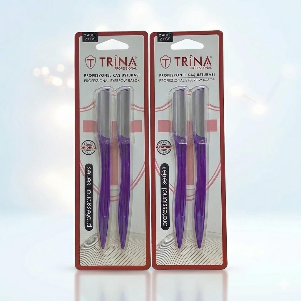 "Trina Professional" Eyebrow & Face Defining Blades - Set of 2 (Total of 4 Blades) - High Precision and Safe for Sensitive Skin I by Al Shabrawini Pharmacy