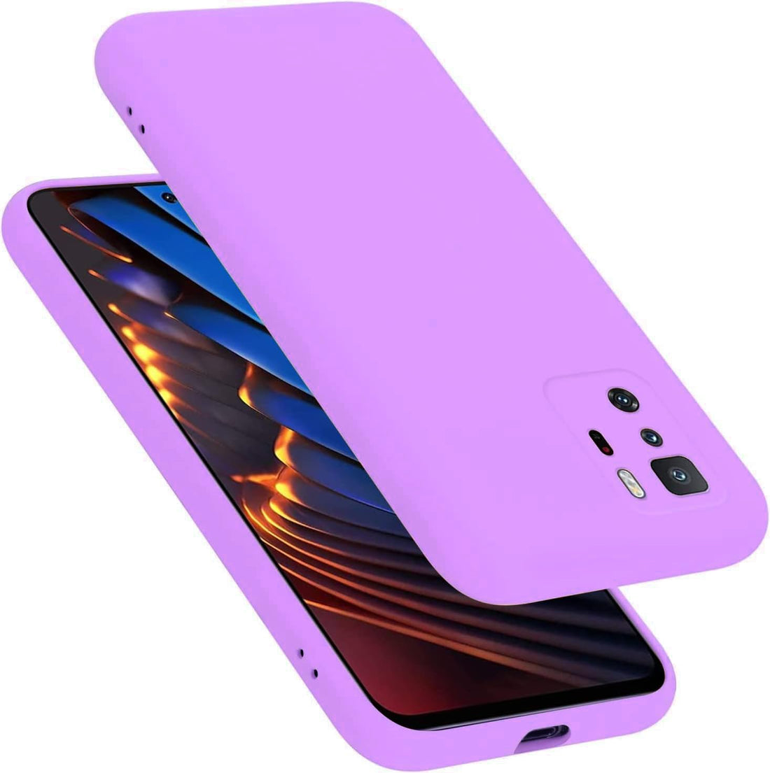 High-quality Silicone Case Anti-Shockproof With A Modern, Streamlined Design And Inner Lining, Compatible with Poco X3 GT (Purple)