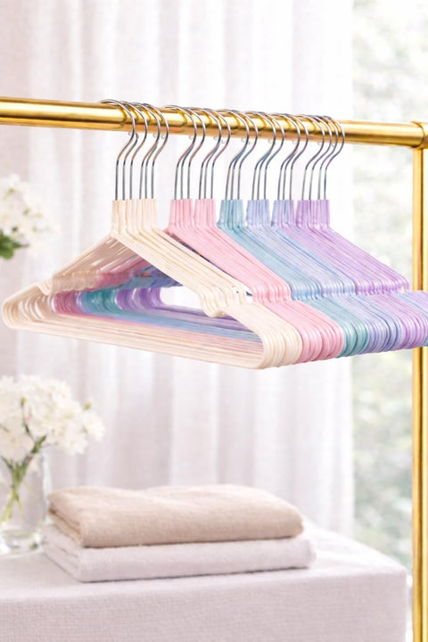 Set Of 10/20 Pcs Clothes Hangers 40×20cm Non-Slip Metal Hangers – Durable Household Drying Rack, Space-Saving Closet Organizer for Shirts, Dresses & Jackets (10)