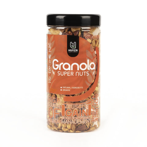 "Premium Granola with Nuts | High Fiber & Protein | Healthy Breakfast & Snack Option | No Added Sugar | 320g by hunza "