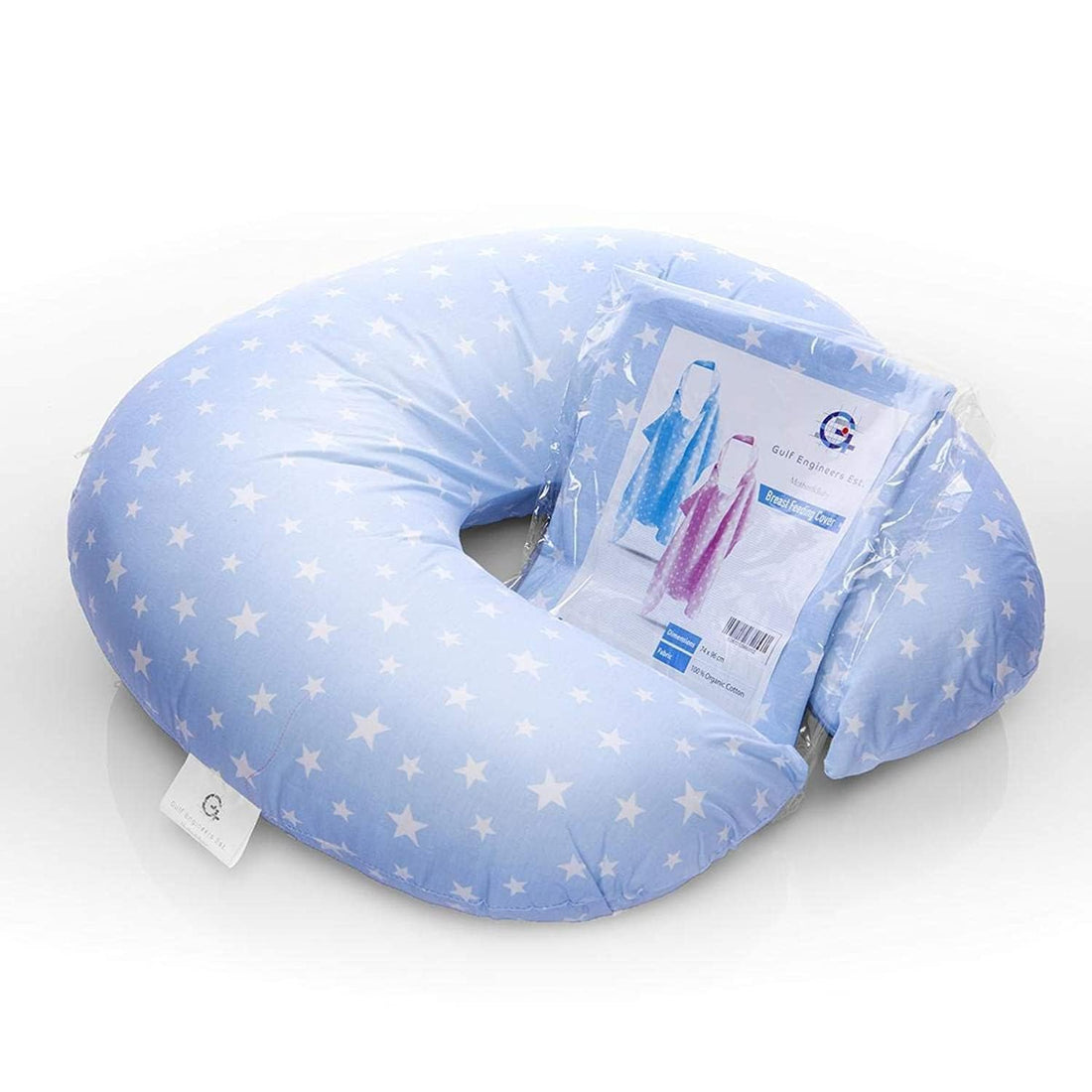 Blue Color Nursing and Baby Position Pillow with Nursing Cover