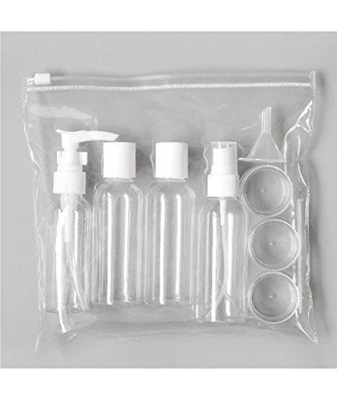 Emndr Plastic Portable Travel Size Empty Bottles for Makeup Cosmetic Toiletries Liquid Containers with Bag- Set of 6