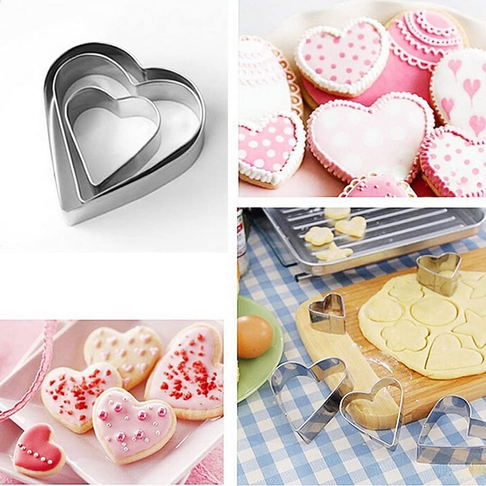 elyassin Cookie Cutters for Cake, Biscuits and Fondant Set of 5 Pieces - Assorted Shapes