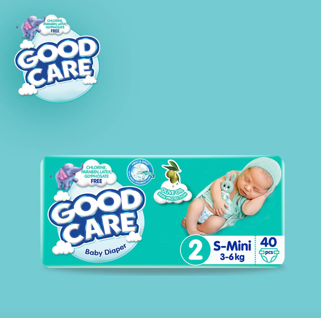Good Care Baby Diapers - Twin Pack - Mini Size 2 - 40 Pieces