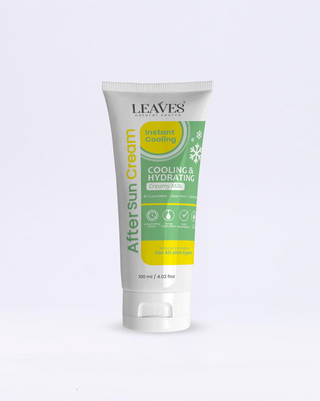 Leaves After Sun – Sunscreen & Cooling Creamy Milk | 100% Natural Soothing & Hydrating Formula 100ml
