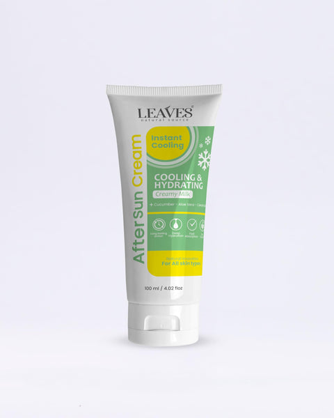 Leaves After Sun – Sunscreen & Cooling Creamy Milk | 100% Natural Soothing & Hydrating Formula 100ml