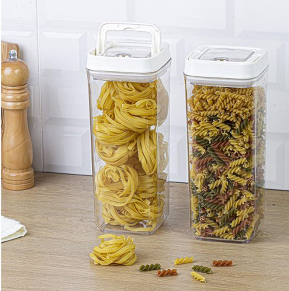 Freekbook Acrylic Food Container with White Lid, Set of 2, 1700 ml - Assorted Colors