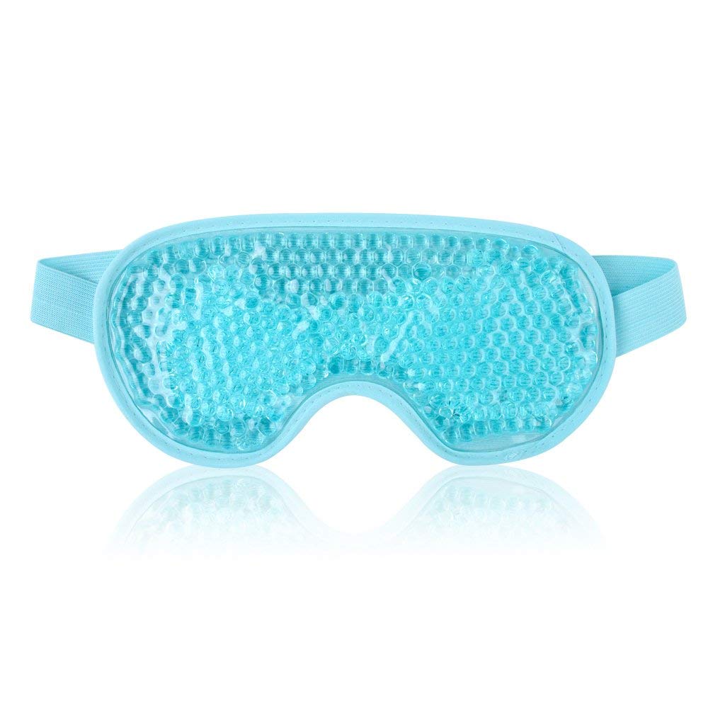 Luksuriøst Cooling Gel Ice Eye Mask, Reusable Hot Cold Pack Compress for Stress Relief, Headaches, Migraines, Puffiness, Dark Circles, Puffy Eye, Eye Bags, Dry Eyes (Blue)