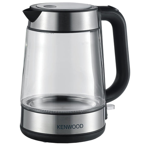 KENWOOD Glass Kettle 1.7L Cordless Electric Kettle 2200W with Auto Shut-Off & Removable Mesh Filter ZJG08.000CL Clear/Silver/Black - (International Warranty)
