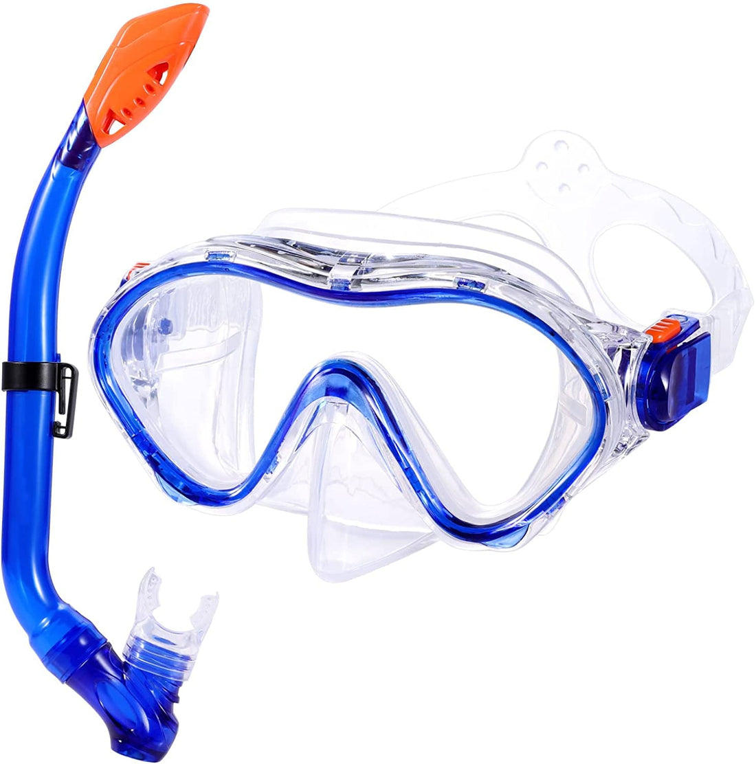 Snorkel mask with Dry top, Anti-Fog and Anti-Leak Snorkel Set, Diving mask with Waterproof Equipment for Adults and Children