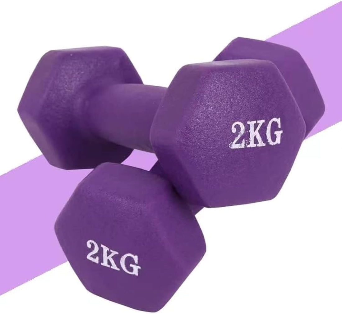 Hand Weight Neoprene Coated Dumbbell for Home Gym Equipment Workouts Strength Training Free Weights for Women, Men, Seniors and Youth-purple