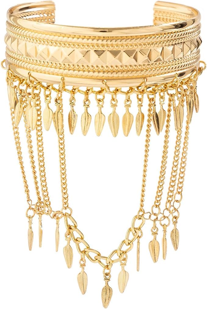 Gold Arm Cuff Bracelets for Women Arm Cuff Wrap Bracelet Gold Statement Bangle Bracelets Upper Bangle Bracelets Chunky Bracelet (Style1-gold)