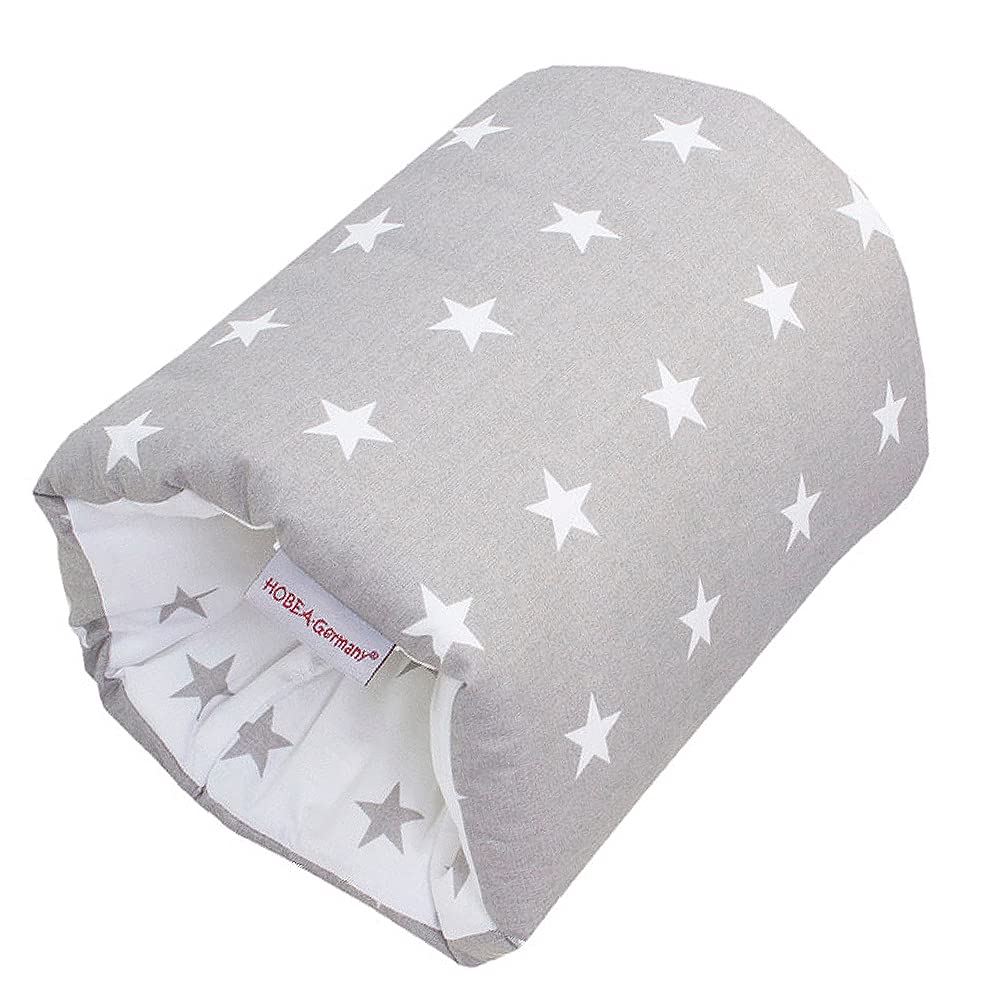 HOBEA-Germany Mini Nursing Pillow Arm Nursing Pillow Small Nursing Pillow for On the Go Nursing Muff Travel Nursing Pillow in Various Designs (Grey with White Stars)