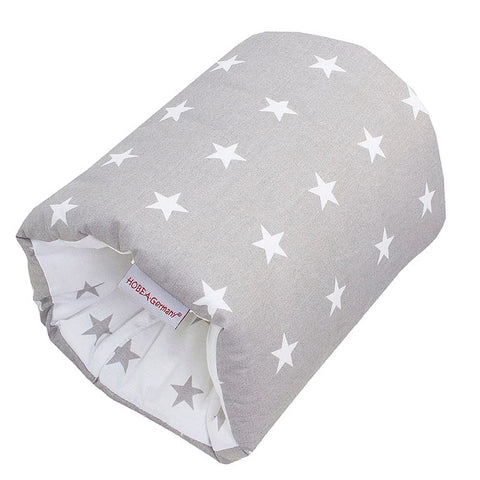 HOBEA-Germany Mini Nursing Pillow Arm Nursing Pillow Small Nursing Pillow for On the Go Nursing Muff Travel Nursing Pillow in Various Designs (Grey with White Stars)