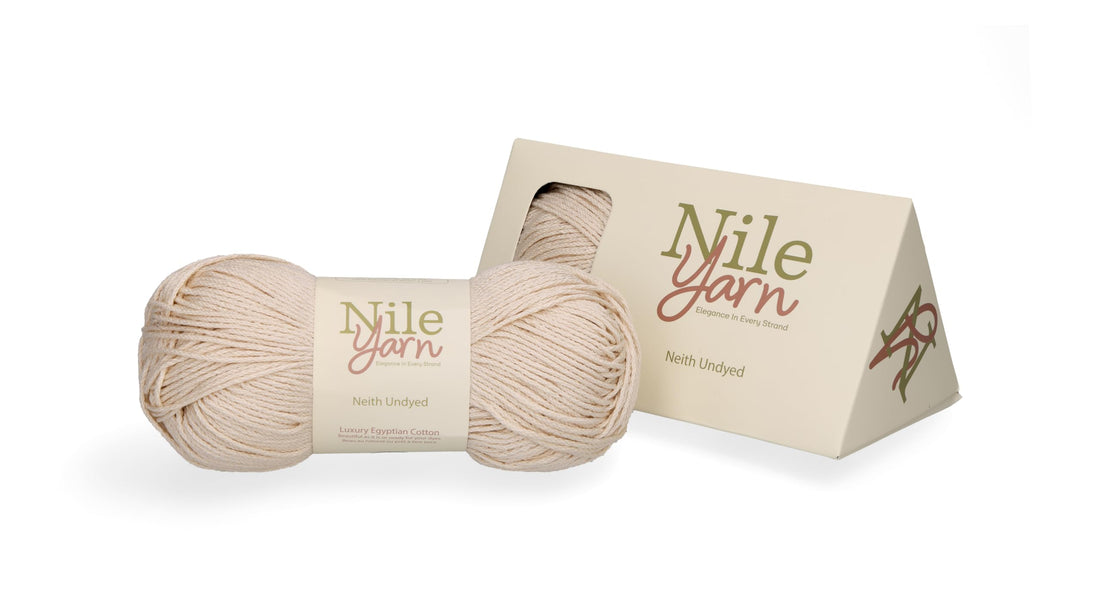 Neith Undyed – 100% Egyptian Cotton DNA Verified, DK Weight, Double-Mercerized Crochet & Knitting Yarn Skein – 100g / 3.5 oz by Nile Yarn