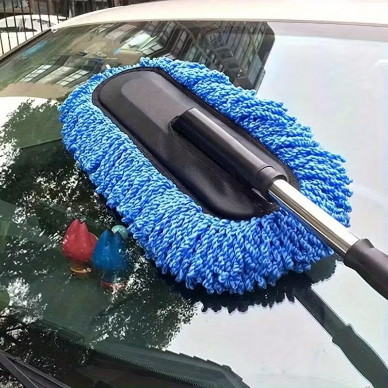 Premium Soft Microfiber Car Window Cleaning Brush (Blue)