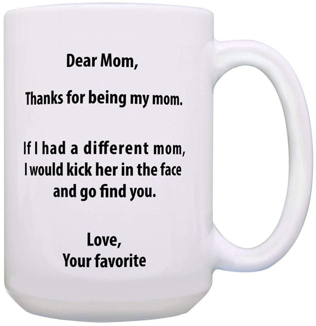 Fast Print Dear Mom Printed Mug - Black And White