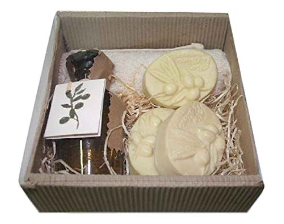 Nefertari Olive Package Contains Towel, 3 Soaps and Olive Oil