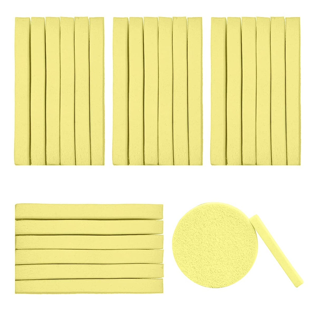 Facial Cleansing Sponges 48PCS Round Makeup Face Wash Puff Sponge Stick 3.15 inch Facial Sponge Compressed PVA Professional Makeup Removal Pad Cleansing Skin Care Tool (Assorted)