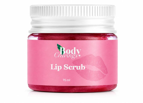 Body Cravings Strawberry Lip Scrub | 15ml | Extreme Softness, Buff Away Dryness | Exfoliating Sugar Crystals, Moisturizing Formula