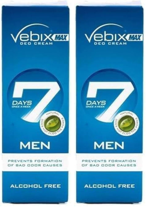 Vebix deodorant cream max for men active, 25ml (Pack of 2)