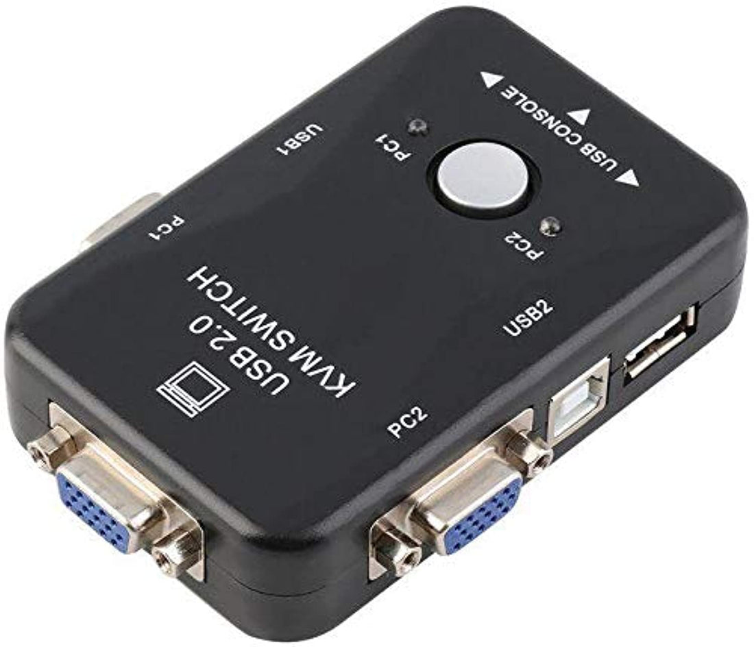 KVM USB 2.0 VGA/SVGA Switch Box for Sharing Monitor Keyboard Mouse