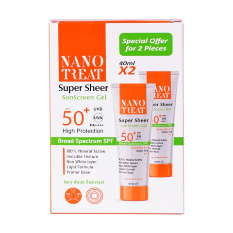 Super Sheer Sunscreen Gel SPF 50+ – High Protection, Lightweight Formula – 40ml (1+1 Offer)