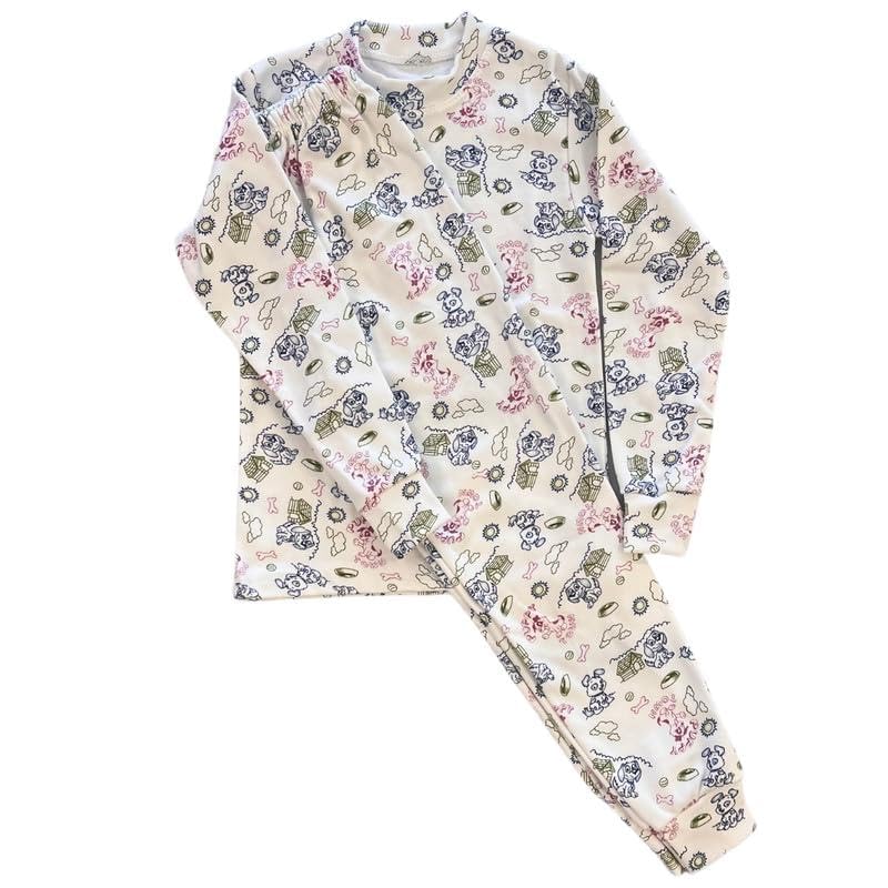 Cotton Zone Kids boys and girls organic cotton thermal Underwear set Multi color white - size 4
