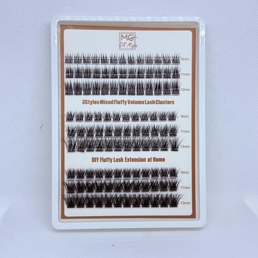 DIY Fluffy Volume Lash Clusters – 3 Styles Mixed Sets – At Home Lash Extensions – Natural & Dramatic Look – Lightweight Reusable False Eyelashes (120 Individual Lashes)