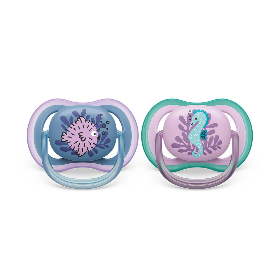 Philips Avent Ultra Air Pacifier Orthodontic & BPA, with Extra Ventilation Holes 6-18Months (Girl Design) Pack of 2