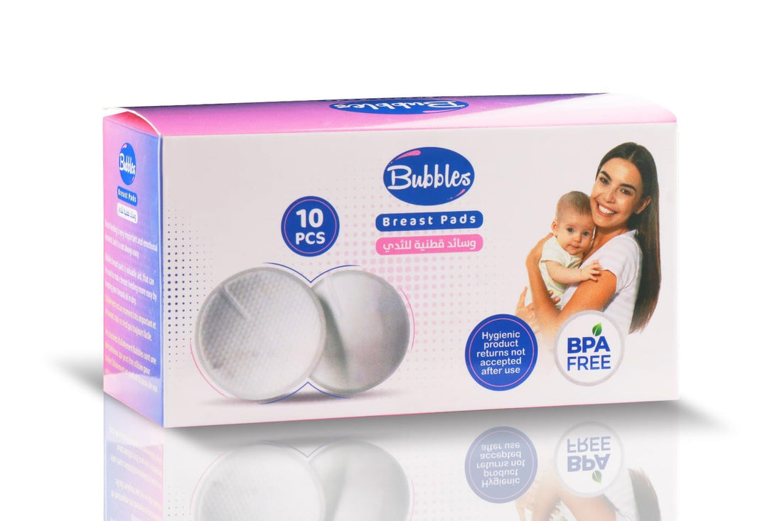 Bubbles Disposable Nursing Pads, Soft and Super Absorbent Breast Pads up to 120ml, Breastfeeding Supplies for Mums, 10 Pieces