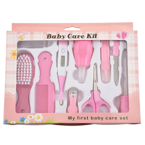 Roseflower Baby Grooming Kit, 10 In 1 Portable Baby Basics Kit With Storage, Newborn Baby Health Safety Care Set For Infant Toddlers Care Keep Healthy And Clean (004)
