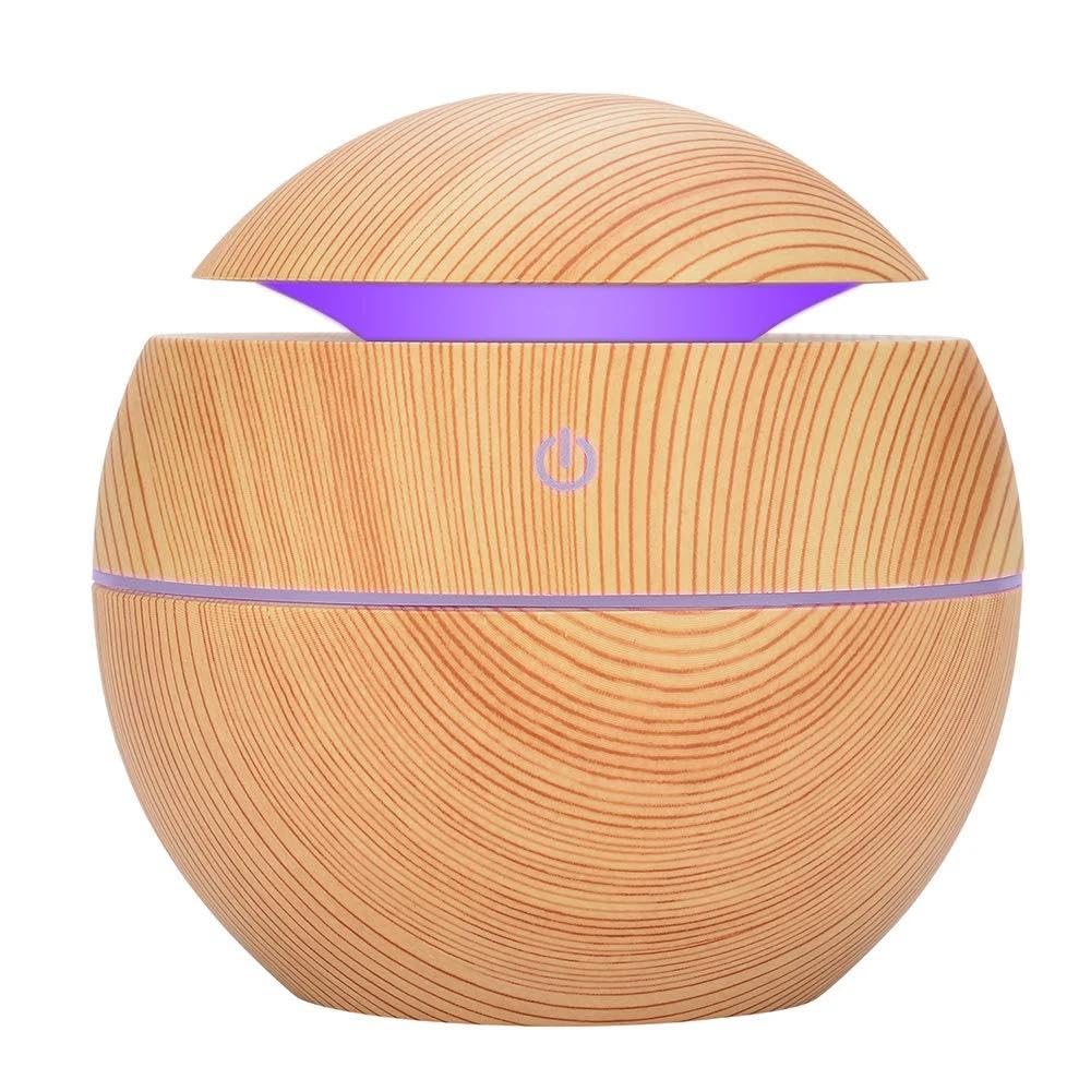 Enhance Your Space with Mini Portable Wood Aromatherapy Humidifier - Perfect for Office Offices, Homes, or Travel, Water Mist to Create a Relaxing Atmosphere (Light Wood)