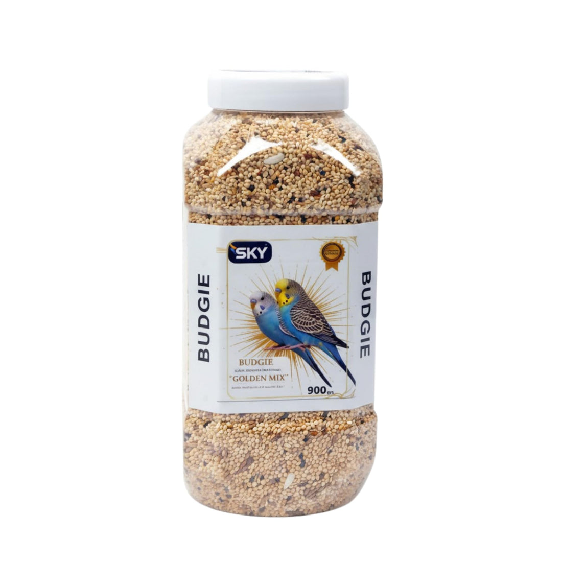 Sky Mix Premium Budgie Finch Finch Food, Natural Grain Blend for Daily Activity and Vivid Feathers, 900g