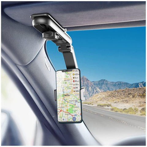 XINLIYA Cell Phone Holder for Car, Car Cellphone Mount Clip, 360°Rotatable Phone Holder for Car Sun Visor, Universal for iPhone 13/12 Pro, Pro Max, XS, Samsung, More Devices, Car Accessories (Black)