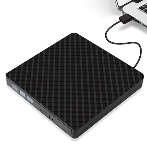 USB 3.0 CD External DVD /-RW Drive Portable Slim Rom Recorder/Writer Burner, Support for Mac/Linux/Win OS (Black)