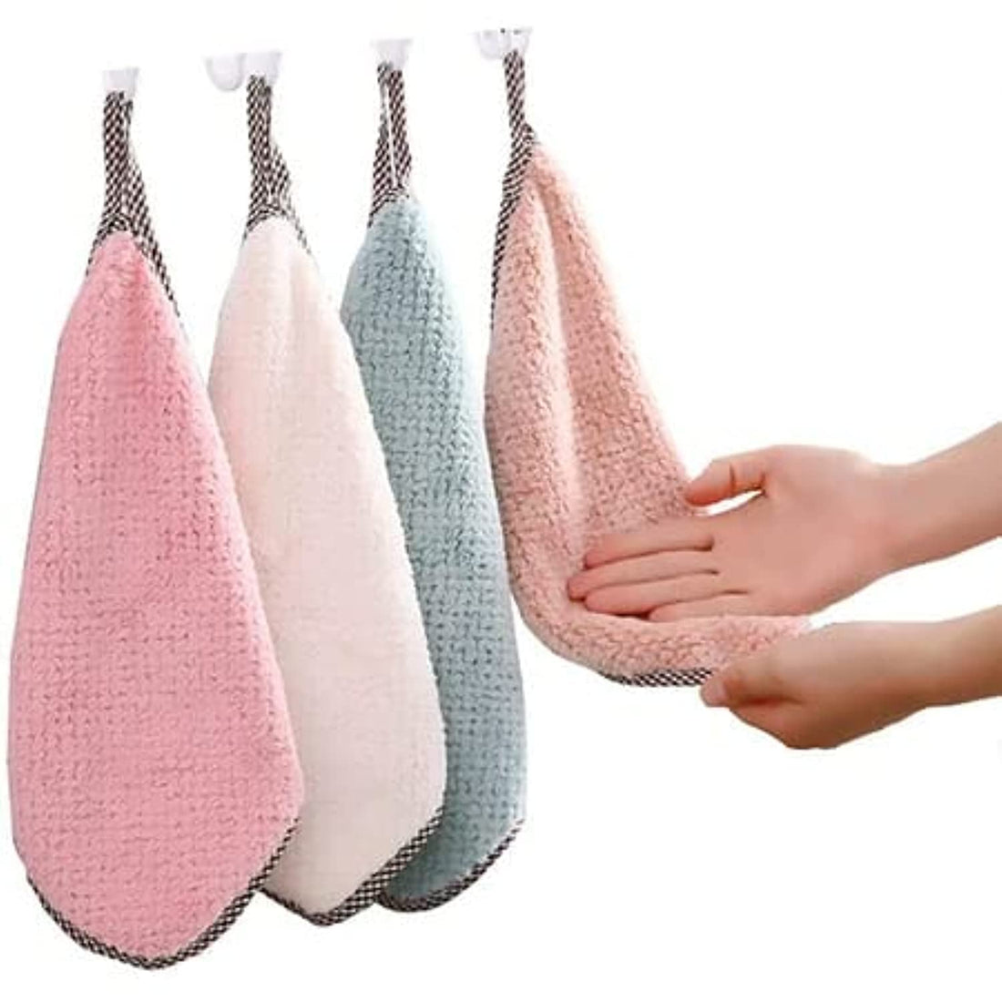 4 pcs Super Absorbent Microfiber Reusable Cleaning Cloth Towel, Kitchen daily dish towel, dish cloth, kitchen rag, non-stick oil, thickened table cleaning cloth