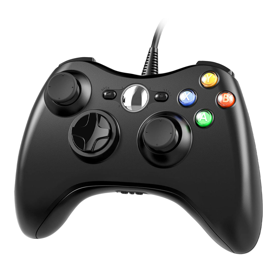 CHEREEKI Controller for Xbox 360, Wired PC Game Controller Joystick Gamepad for Xbox 360 Windows Vista/7/8/8.1/10/PC - Ergonomic Design - Dual Vibration (Black)