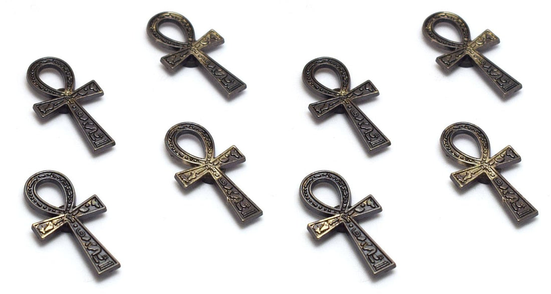 immatgar 8 pieces of Pharaonic Fridge Magnet ankh nile key - Egyptian Souvenir, Ancient Egypt Decor Collectible Magnetic Ornament for Kitchen, Home & Office Décor (Light Black)