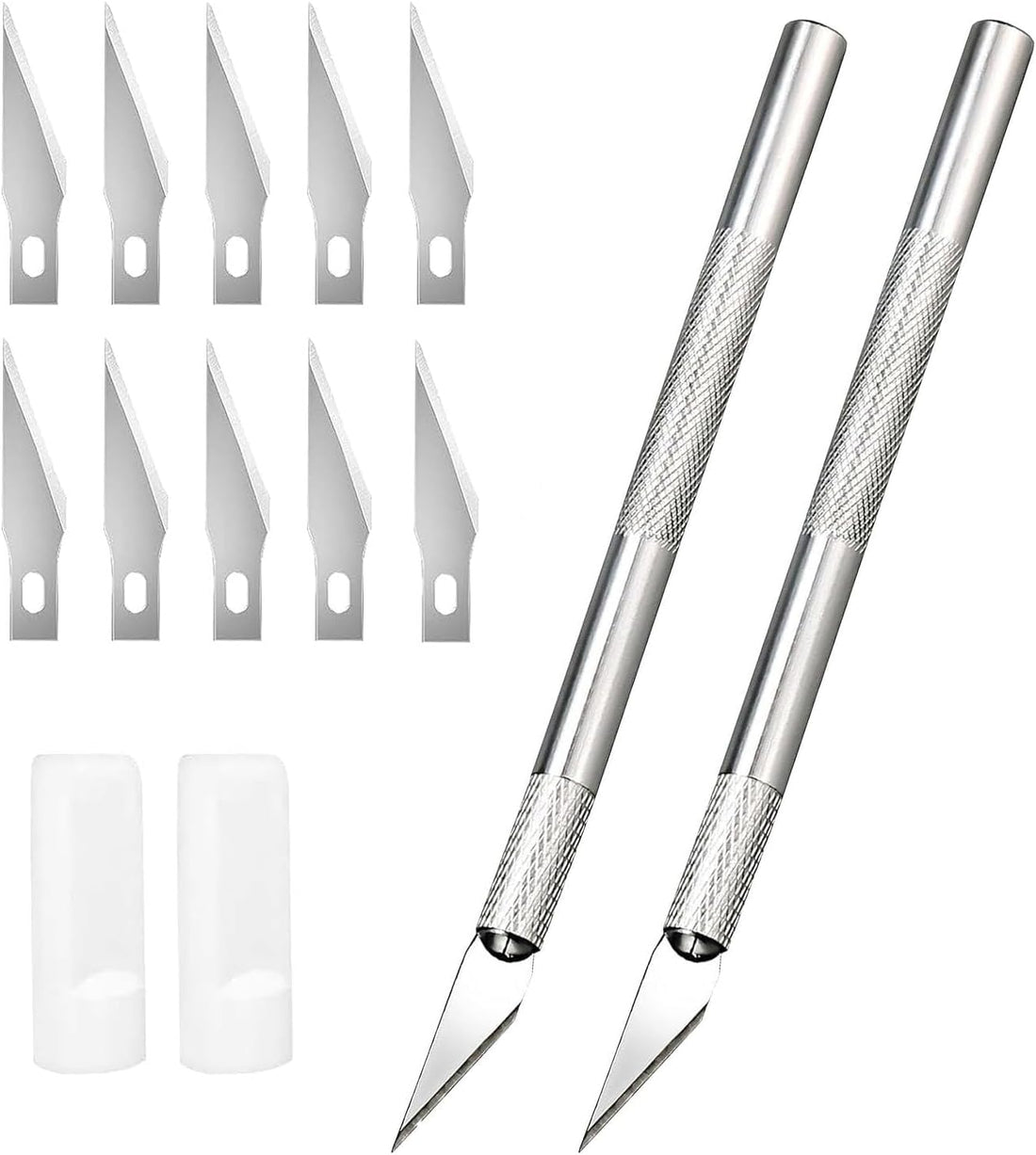 Carving Craft/Hobby Knives Set, 2 Pcs Craft Knife Precision Carving Hobby Knife Kit with 10 Spare Replacement Blades for Art Cutting Model Making DIY Scrapbooking Stencil