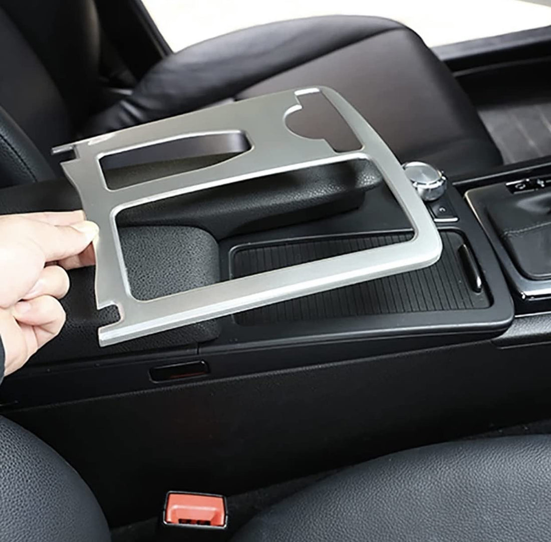 Car Styling Interior Stainless Steel Sticker Water Cup Holder Panel Decoration Trim for Mercedes Benz C Class W204 2009-2014