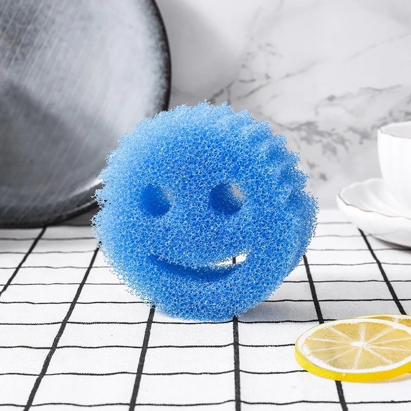 Plan A Multifunctional Cleaning Sponge, Flexible Sponge Soft in Warm Water, Strong in Cold Water, Deep Cleaning Sponge, Dishwasher Safe, Stain and Odor Resistant Kitchen Sponge (1, Blue)