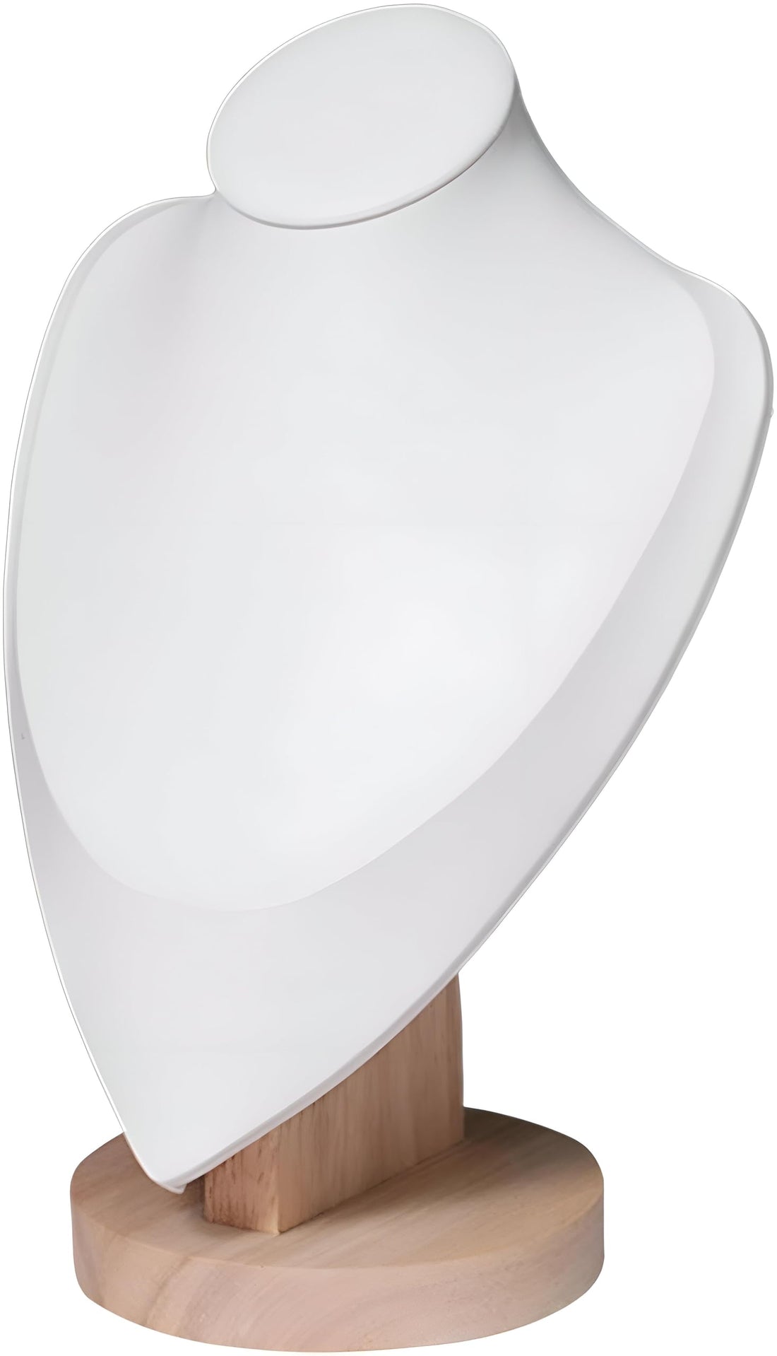 Necklace Bust Stand - Premium velvet-covered 3D mannequin head designed for organized chain storage and visual appeal in retail settings. (White, M)