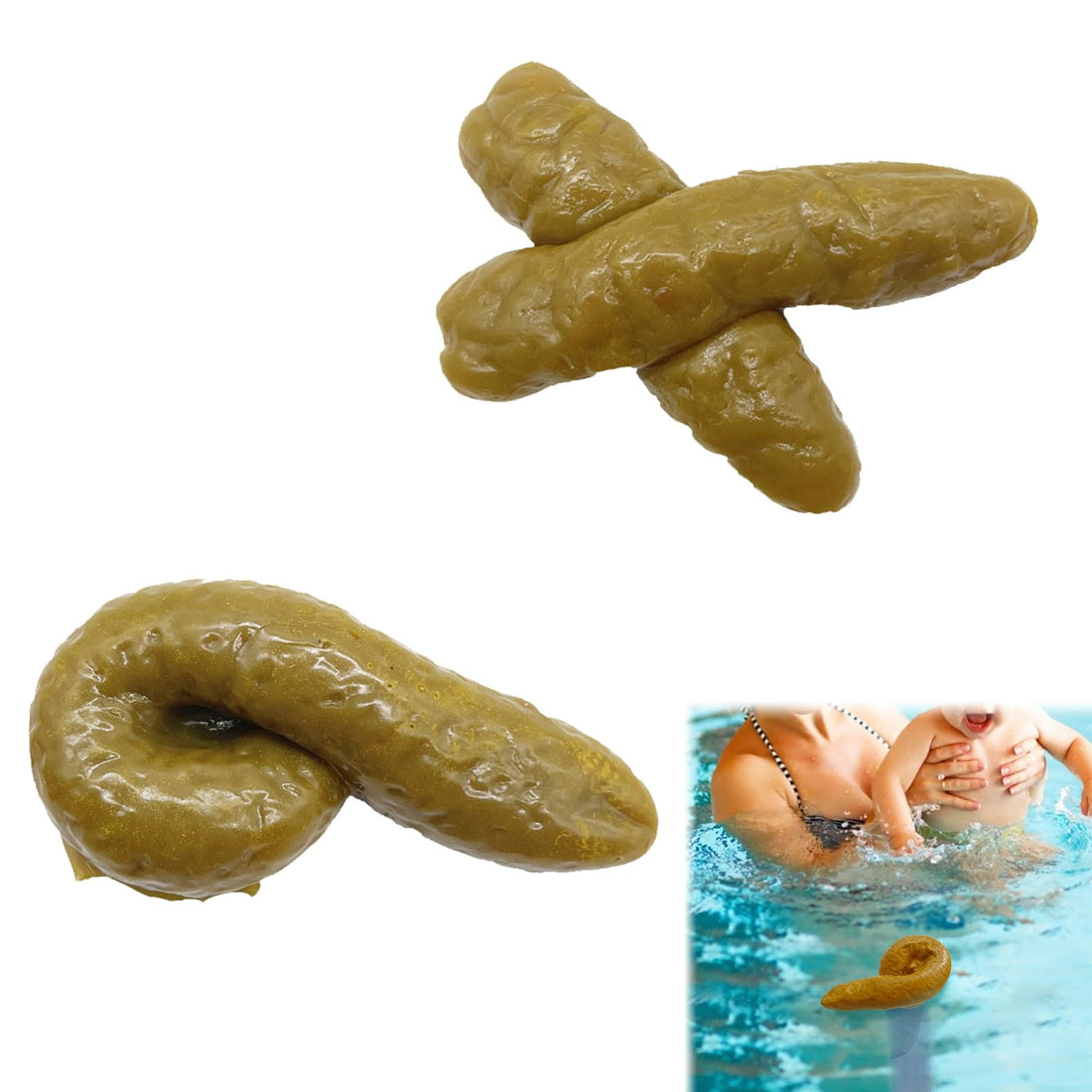 Rakiuty Fake Poop, Pack of 2 Prank Toys, Realistic Fake Poop Pile for April Fools, Halloween