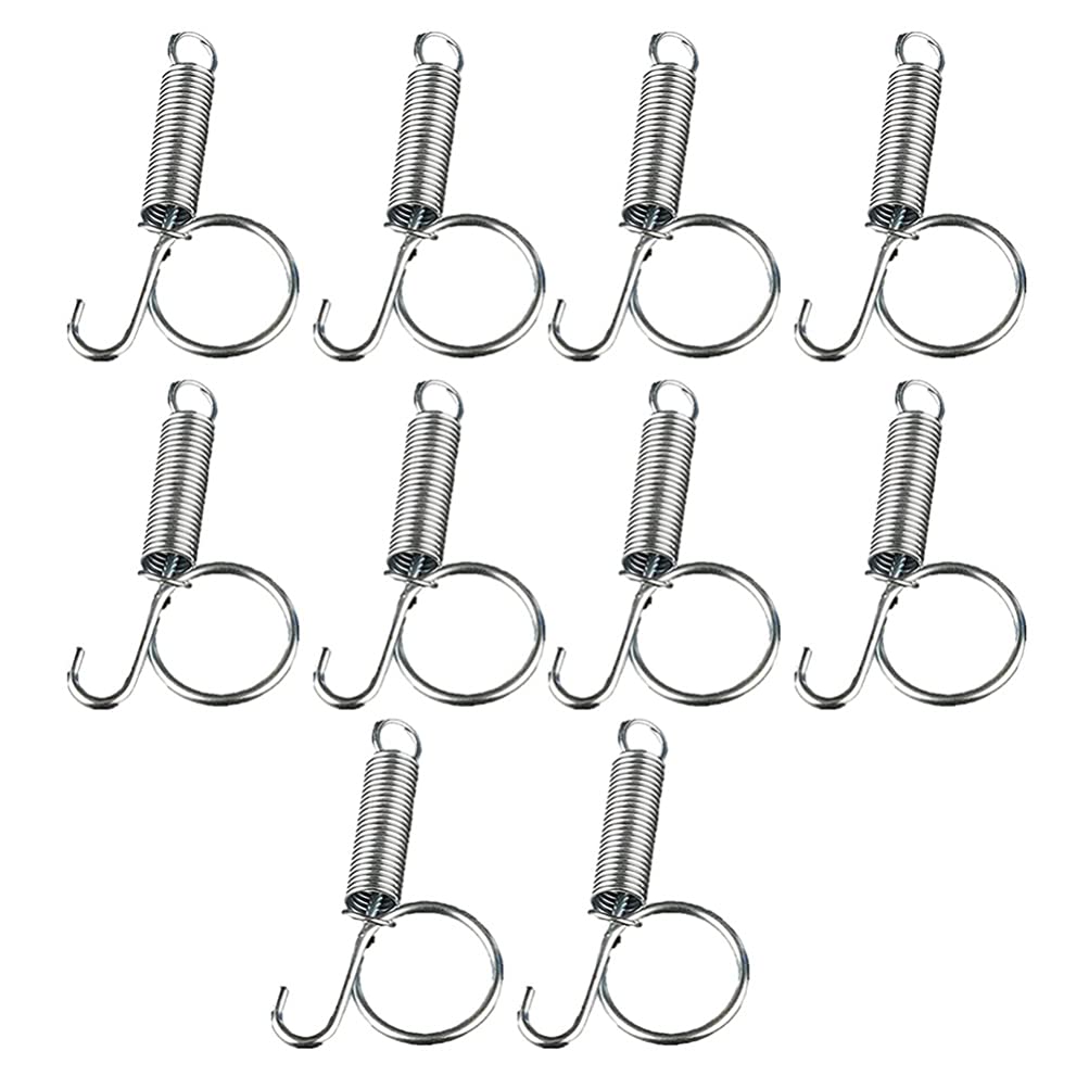 Hemobllo 10PCS Metal Finger Spring Latch Hook for Fixing Pet Cage Door for Wire Rabbit Cages Doors Bunnies Hamsters Squirrels Birds